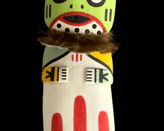 Lloyd Torivio Hopi Flat Carved Wood Kachina - Signed Native American Art