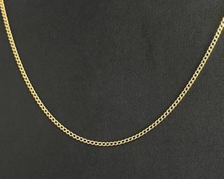 Vintage 14K Yellow Gold Curb Link Chain Necklace 25.5" 4.74g