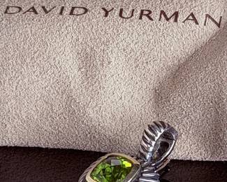 David Yurman Albion 14k Gold & Sterling Silver Peridot Pendant with Pouch