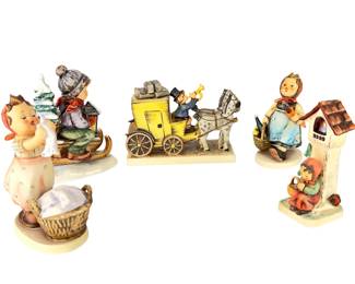 Vintage Goebel Hummel Figurines Lot of 5 - Mail Coach, Ride Into Christmas