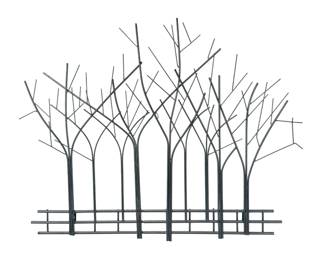 DecorShore Metal Wall Art Winter Trees Perspective Forest Sculpture 34"