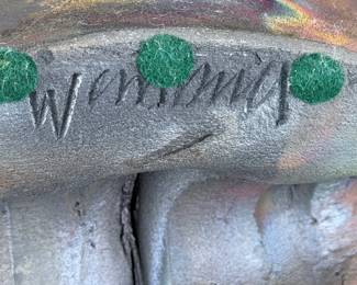 Michael Weinberg Signed Raku Pottery Iridescent Studio Art Sculptural Vase
