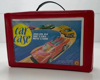 Vintage Die-Cast Toy Car Collection (24 Pcs) Hot Wheels Matchbox Red Tara Case