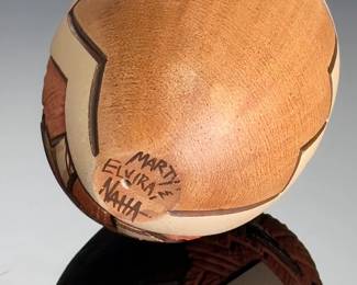 Hopi-Tewa Sgraffito Seed Pot by Marty & Elvira Naha Nampeyo Egg Pottery
