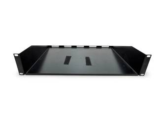 19 Inch Rack Mount Tray & Mounting Brackets Lot Black Steel AV Server Shelf