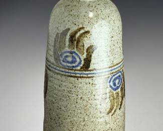 Mel Cornshucker Cherokee Studio Pottery Stoneware Vase - Native American Art