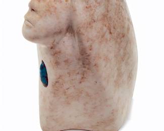 Allie Chaddlesone Signed Kiowa Native American Carved Alabaster Sculpture