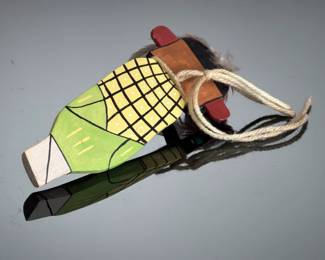 Hopi Corn Flat Kachina Doll Putsqatihu Cottonwood Carving D. Rivera