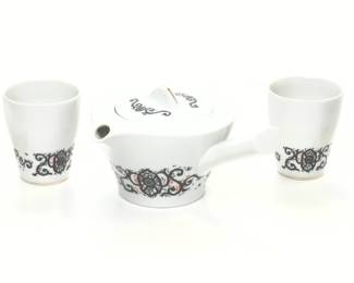 Noritake Nippon Toki Kaisha MCM Kyusu Porcelain Tea Set Teapot 4 Cups Japan
