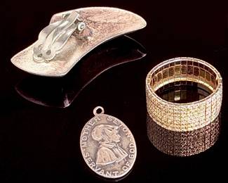 Vintage Sterling Silver 925 Lot - Mexican Modernist, Mother Seton Medal, Ring