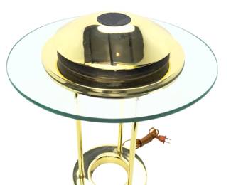 Robert Sonneman Saturn Table Lamp for George Kovacs | 1980s Brass & Glass