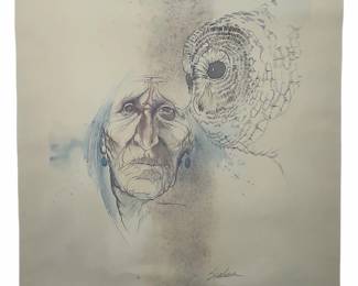 Bert D. Seabourn Signed Art Print "Secrets of the Night" Native American Owl