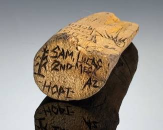 Sam Lucas Hopi Carving Second Mesa AZ Cottonwood Cliff Dwelling Pueblo Art