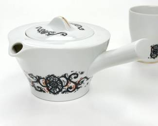 Noritake Nippon Toki Kaisha MCM Kyusu Porcelain Tea Set Teapot 4 Cups Japan