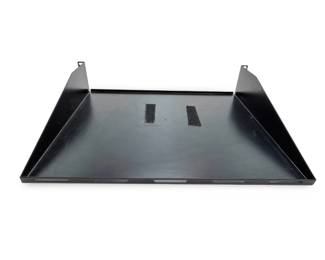 19 Inch Rack Mount Tray & Mounting Brackets Lot Black Steel AV Server Shelf