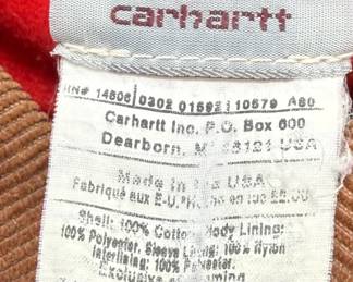 Vintage Carhartt J13 BRN Santa Fe Jacket 2XL Made in USA Quilted Red Lining