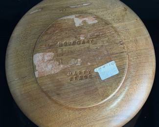 Marty Reade Signed Mahogany Studio Art Wood Bowl Segmented Inlay