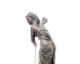 Eutrope Bouret Bronze "Psyche" Sculpture, Art Nouveau Mythological Figure