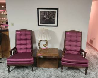 Vintage high back chairs