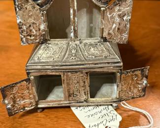 Antique 1800's Miniature Sterling Silver Sideboard