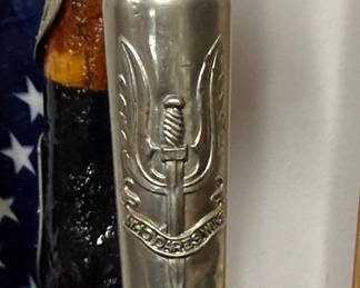 British Military Swagger Stick with "Who Dares Win" Insignia