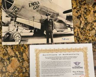 Signed Photo of ENOLA GAY with Pilot PAUL TIBBETS