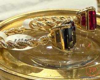 14 Kt Gold Rope Ruby and Saphire Rings