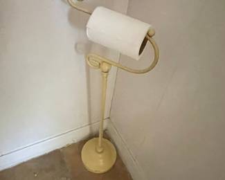 Vintage Scrollwork Freestanding Toilet Paper Holder - Cream/Light Yellow