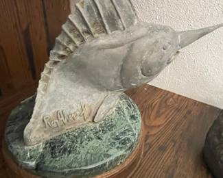 RonAlan Fighting Marlin Pewter Sculpture