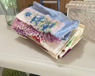 Vintage Embroidered and Crocheted Handkerchief Lot