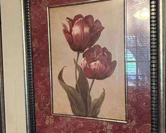 Vivian Flasch Tulip Print in Ornate Silver-Tone Frame