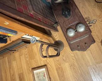 Vintage Brass Bugle and Bell Set