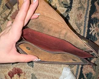 Vintage Tooled Leather Biker Wallet with Chain