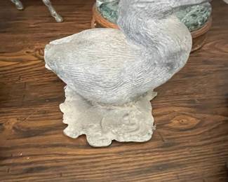 Vintage Cast Metal Pelican Sculpture