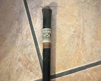 Vintage Walking Cane with Inlaid Handle