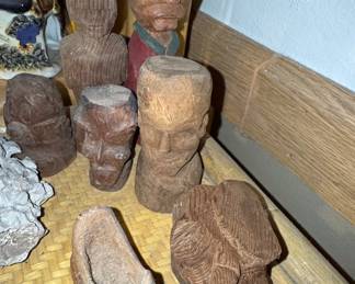 Collection of Jamaican Folk Art Wood Carvings