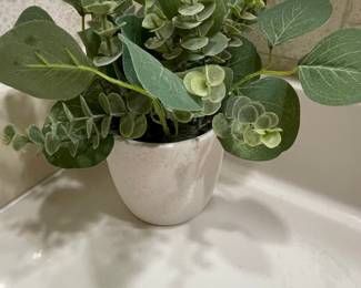Artificial Eucalyptus Plant in Textured Ceramic Pot
