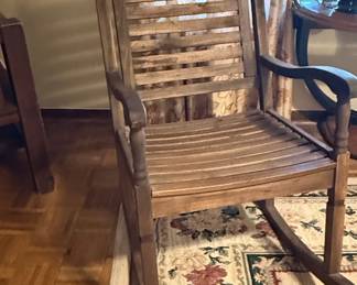 Traditional Slat-Back Wooden Rocking Chair