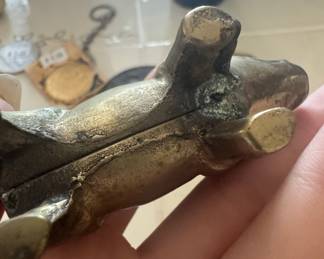 Vintage Solid Brass Pig Figurine Paperweight