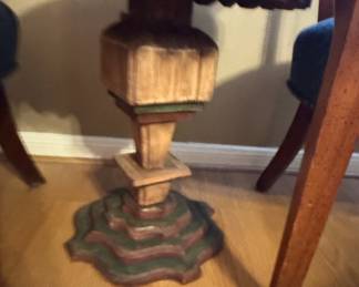 Decorative Painted Pedestal Accent Table