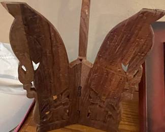 Hand-Carved Wooden Butterfly Book Stand