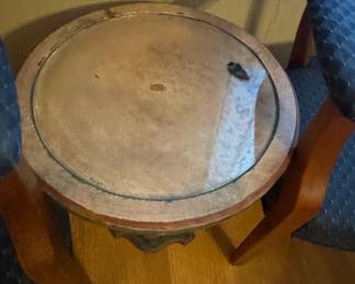 Decorative Painted Pedestal Accent Table