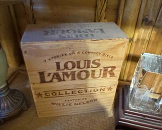 Louis L'Amour Collection Featuring Willie Nelson (4 CD Set) in Wooden Crate