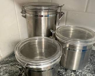 Oggi Set of 3 Stainless Steel Airtight Canisters