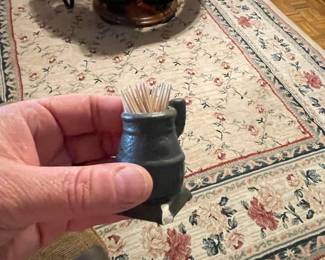 Vintage Miniature Pot-Bellied Stove Toothpick Holder
