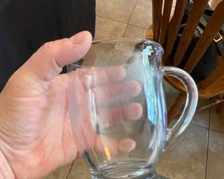 Vintage Clear Glass Footed Coffee Mug