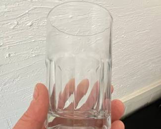 Vintage Libbey Squire Rock Cut Highball Glasses Set of 4 Mid Century Modern Heavy Barware