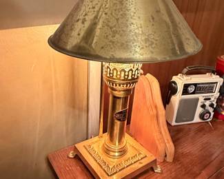 Vintage Orient Express Paris Istanbul Brass Table Lamp