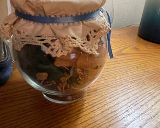 Vintage Potpourri Jar with Lace Topper