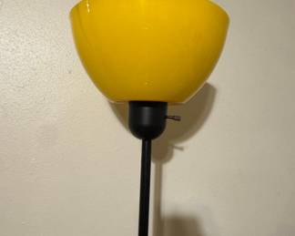 Mid-Century Yellow  Bowl Torchiere Floor Lamp